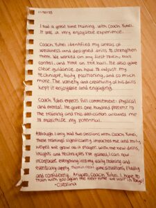 testimonial letter from a student, USA after private soccer lesson